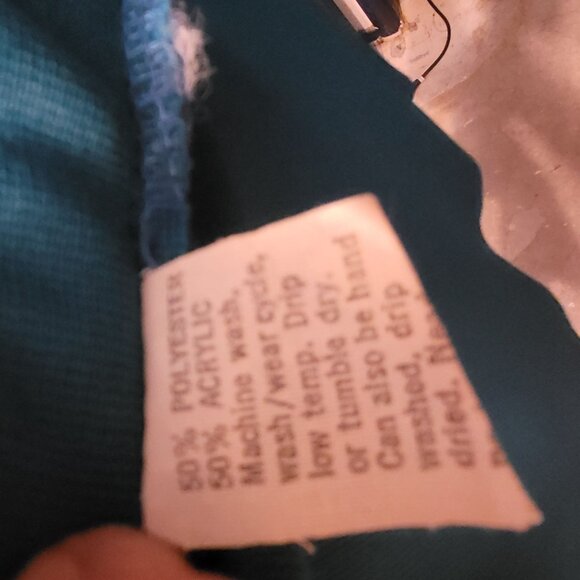 Vintage Polyester A Line Skirt Devon Original Tags Teal Size 10 Elastic is Good - Picture 7 of 7